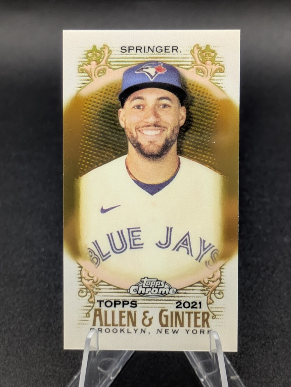 2021 Topps Allen & Ginter Chrome # /50 Mini Gold Refractor George Springer #188